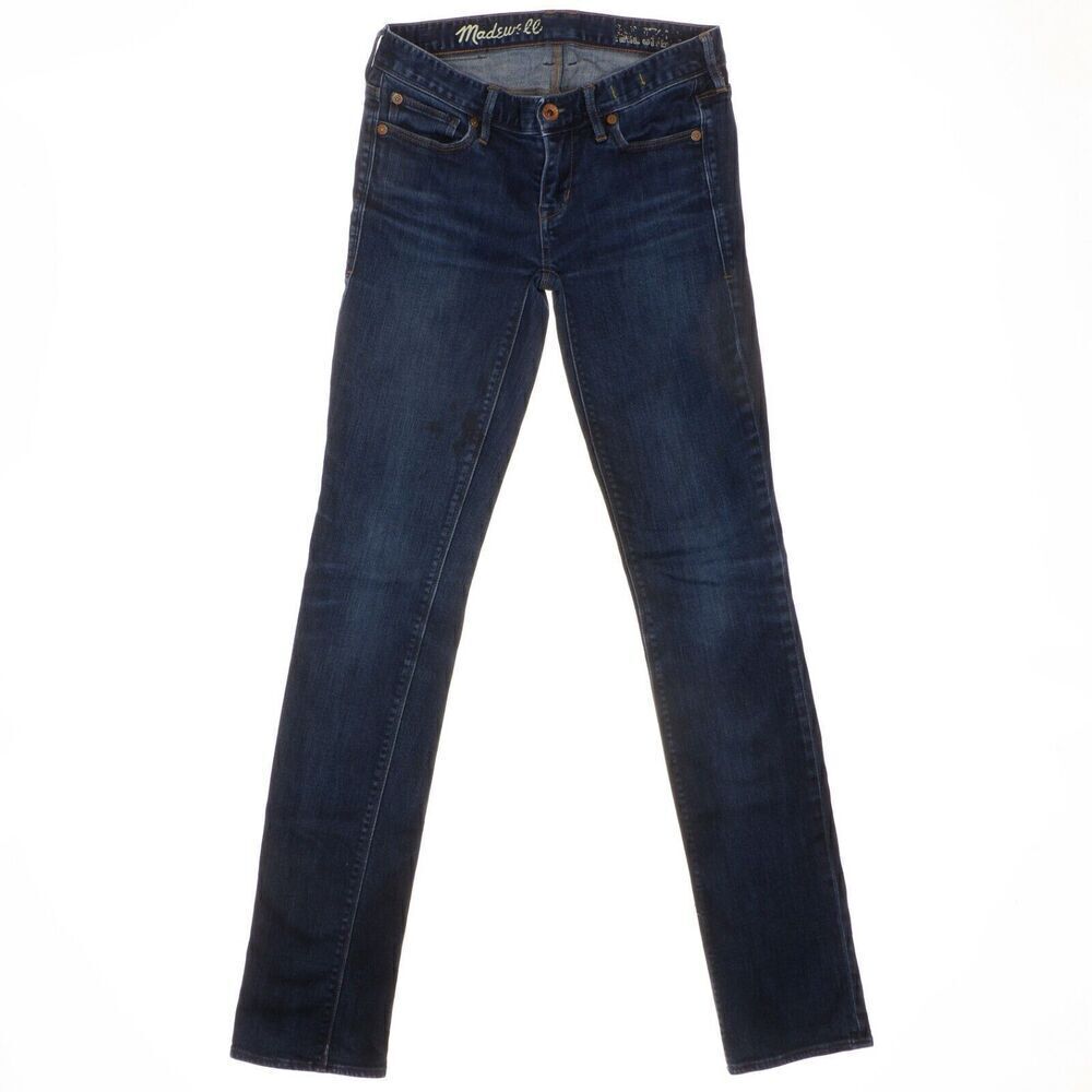 Madewell Rail Straight Jeans 25 (27x32.5) Womens Dark Blue Denim Stretch